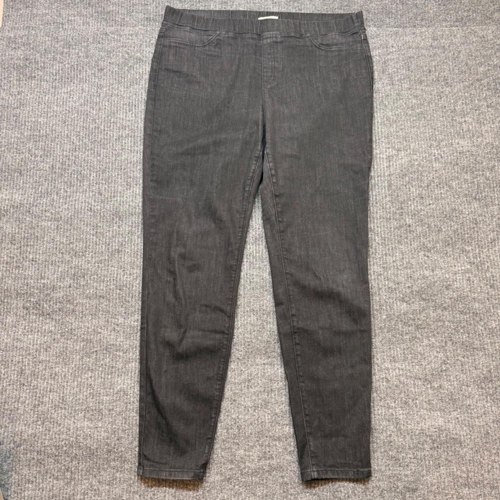 Eileen Fisher Black Large Jeggings Skinny Stretch Jeans Pull On Capsule Wardrobe